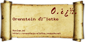 Orenstein Életke névjegykártya
